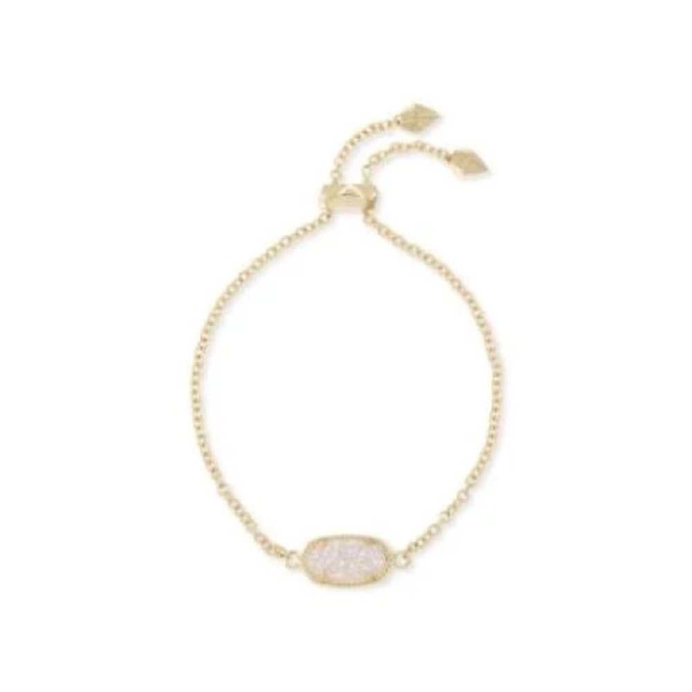 Kendra Scott Gold Chain Bracelet with White Druzy Oval